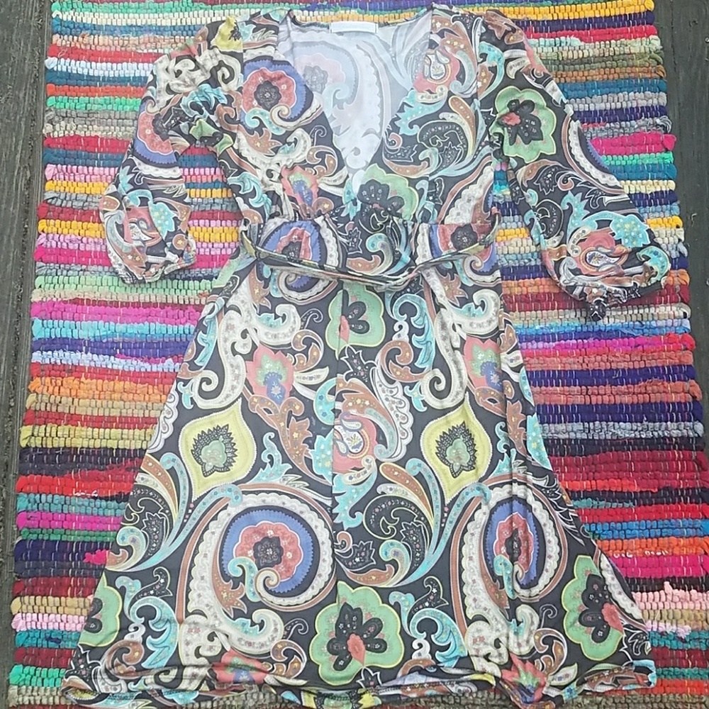 Vintage 90s Psychedlic Belted Dress